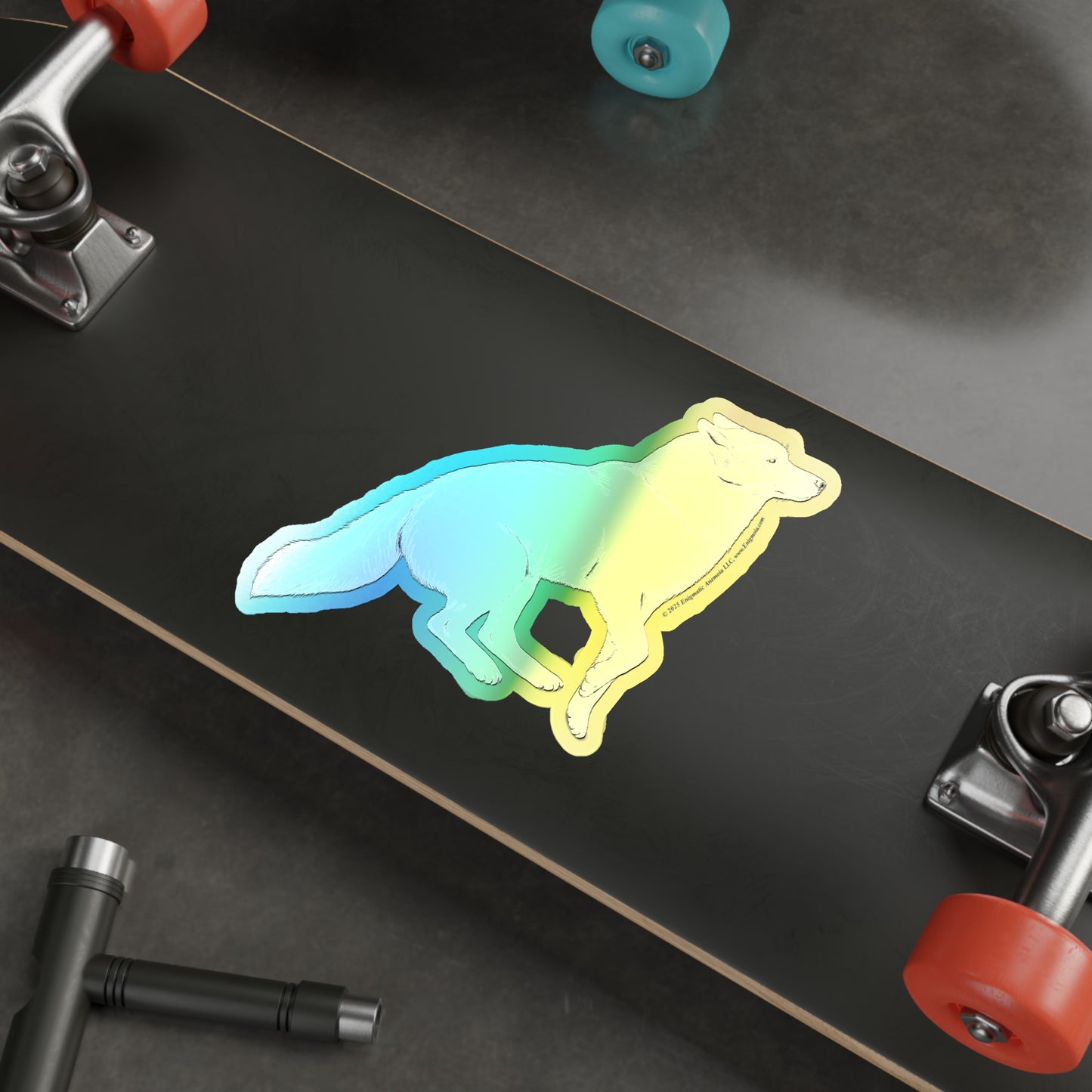 Yeliab — Holographic Iridescent Rainbow Spirit Husky Die-Cut Vinyl Sticker