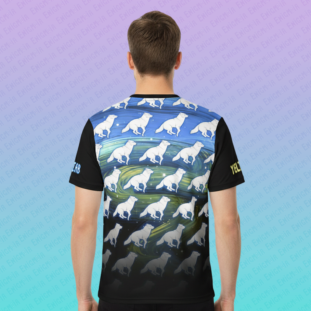 Yeliab — Spirit Beast Cosmic Husky Men's Pattern Polyester Tee