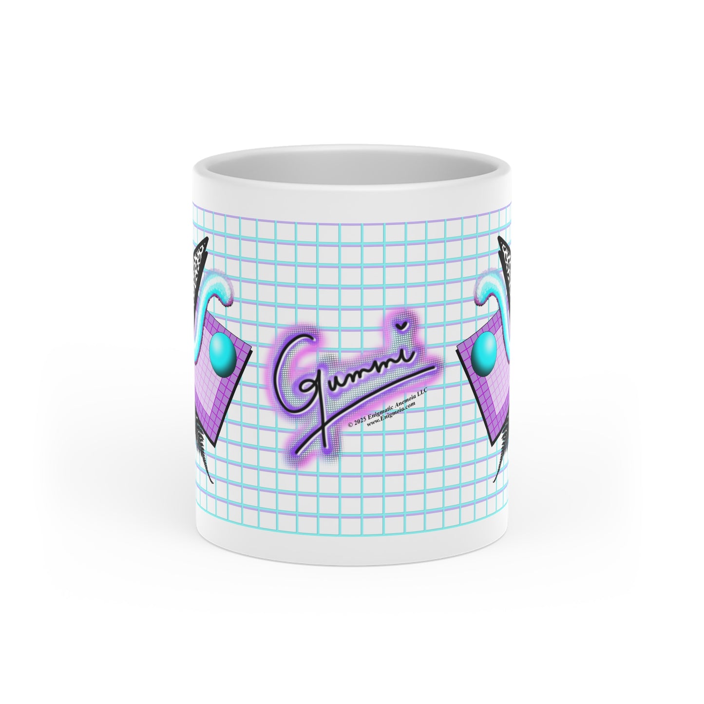 Gummi — Retro Aesthetic Geometric Memphis Style Pastel Vaporwave Heart-Shaped Mug