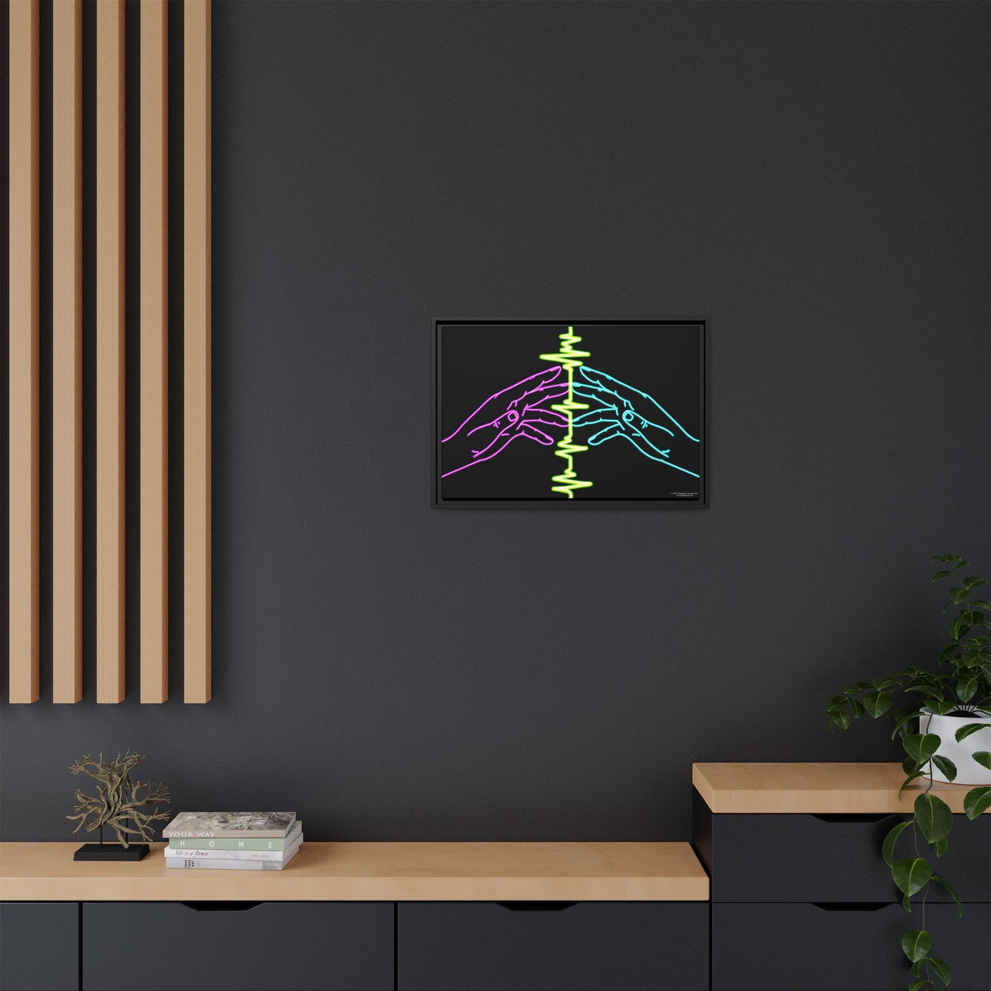 Purgatory — Pulse - Neon Heartbeat Hands Matte Canvas