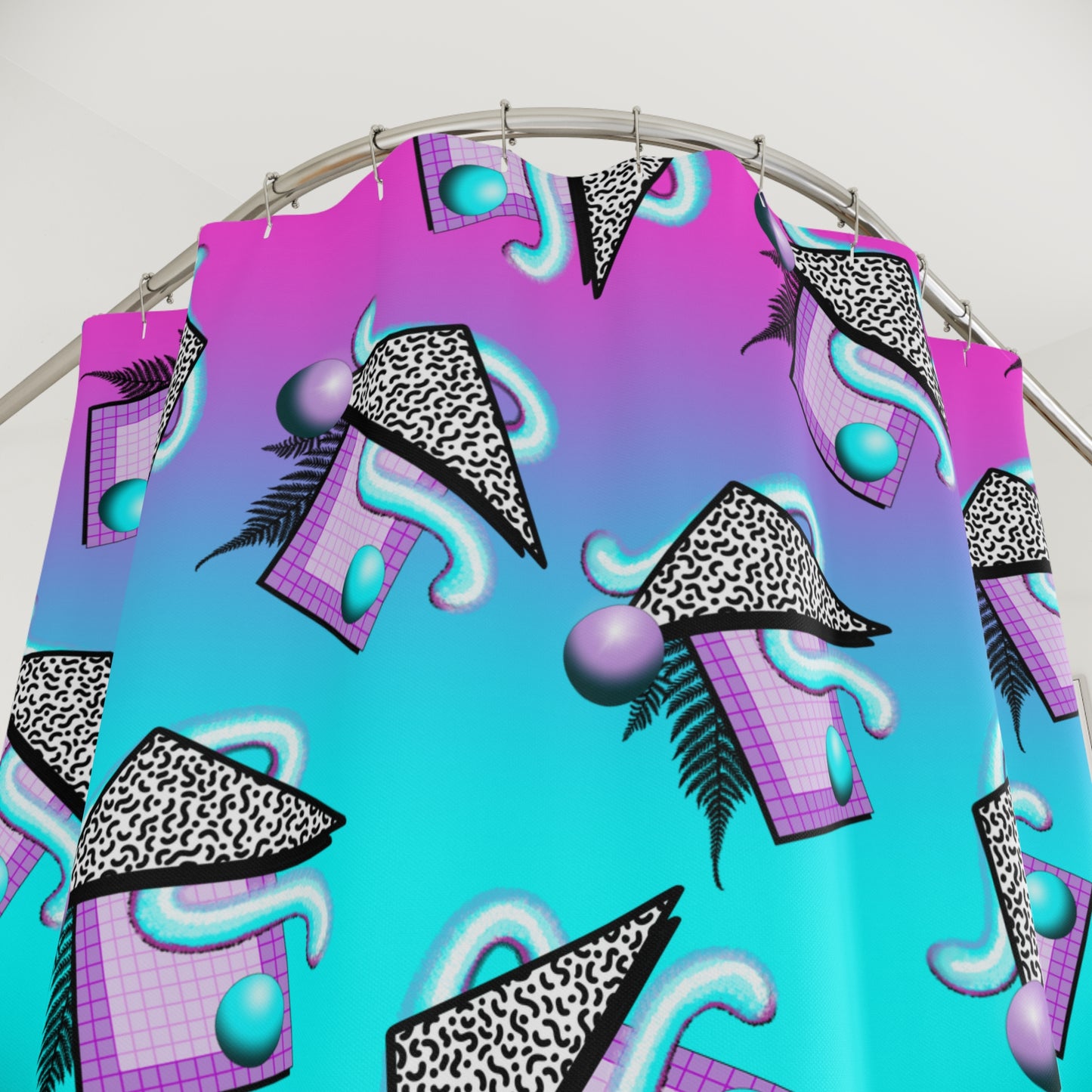 Gummi — Retro Aesthetic Geometric Memphis Style Pastel Vaporwave Shower Curtain