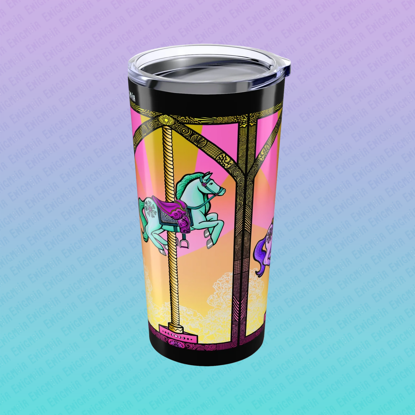Dawn — Sunrise Ombré Carousel Horse Travel Tumbler (20oz)