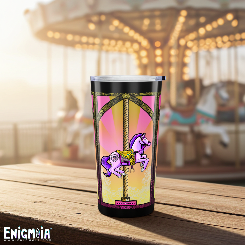 Dawn — Sunrise Ombré Carousel Horse Travel Tumbler (20oz)