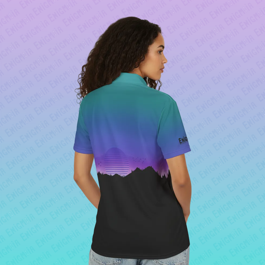 Outrun Daze — Sunset - Vibrant Unisex Polo Shirt