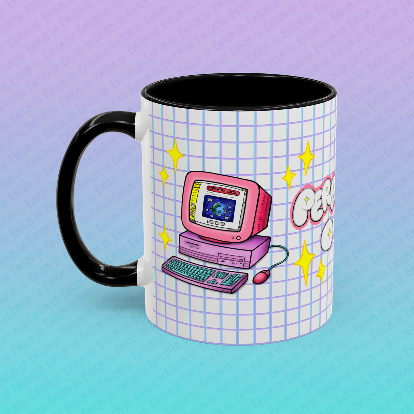 Perpetually Online — Pink - Accent Coffee Mug (11oz)