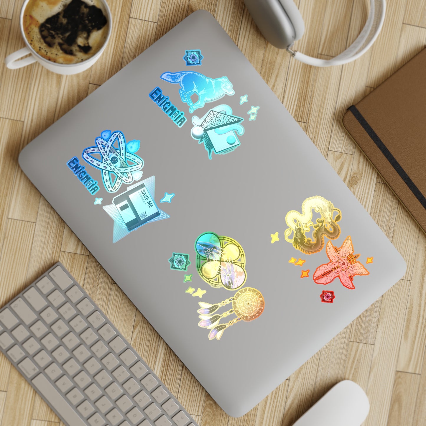 Enigmoia — Brand Artwork Decorative Sticker Sheets (5Pcs) (Transparent & Holographic)