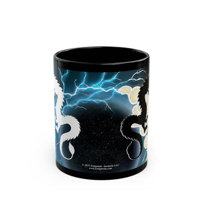 Hurricos & Zephyr — Chinese Yin Yang Storm Dragons Black Mug (11oz)