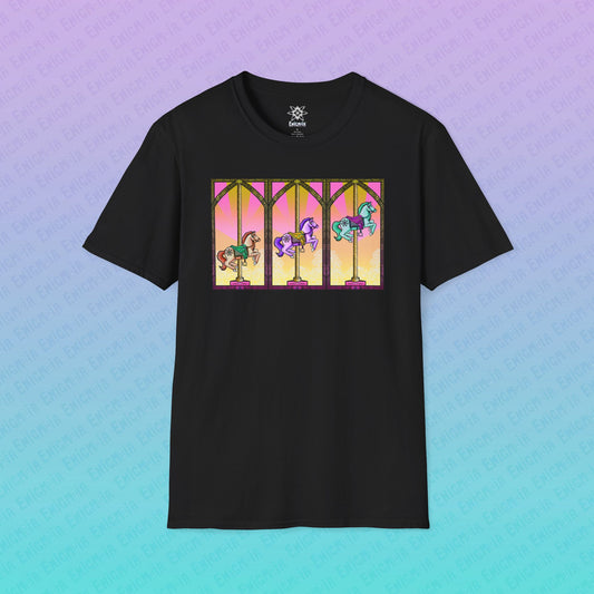 Dawn — Pastel Ombré Carousel Horses Unisex Graphic T-Shirt