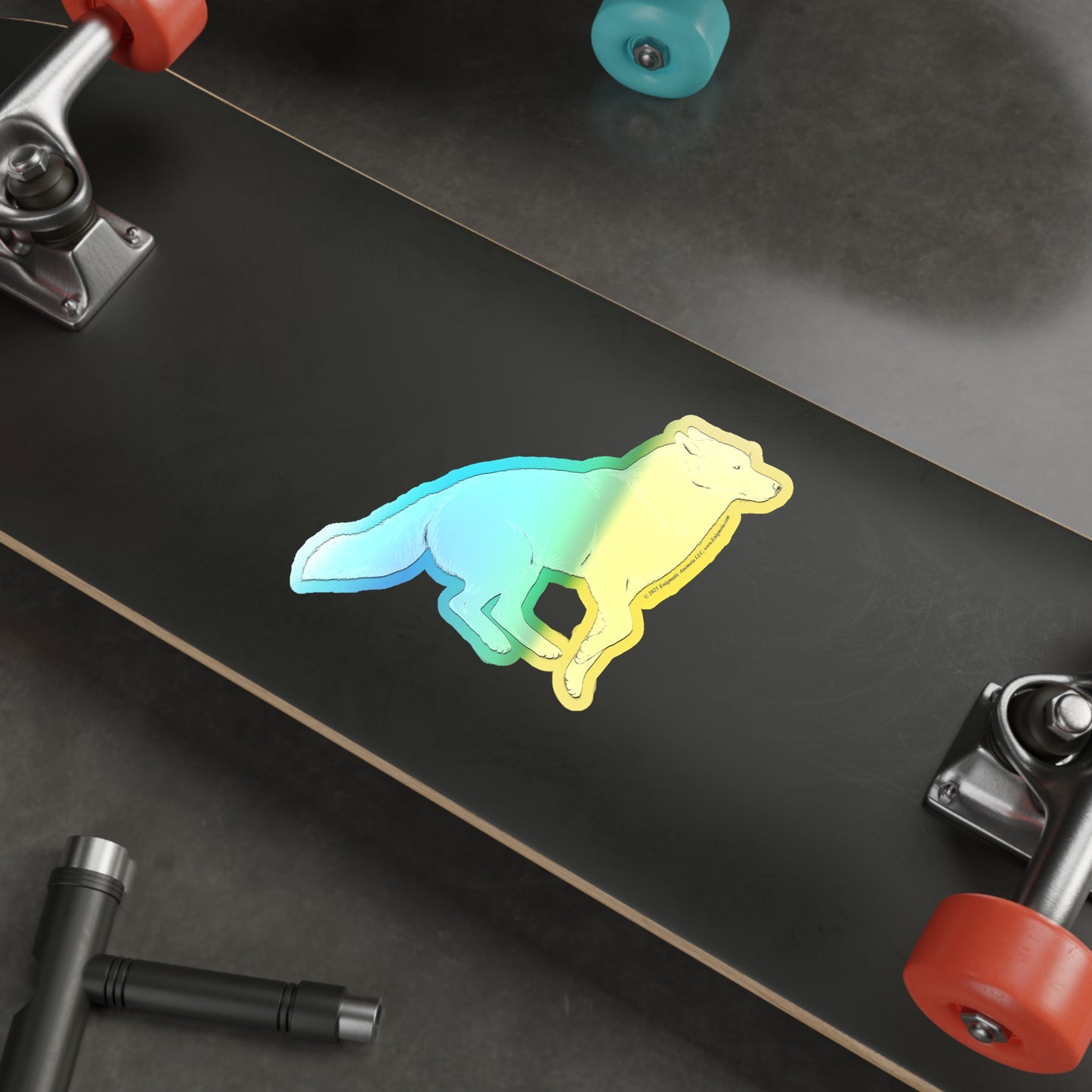 Yeliab — Holographic Iridescent Rainbow Spirit Husky Die-Cut Vinyl Sticker