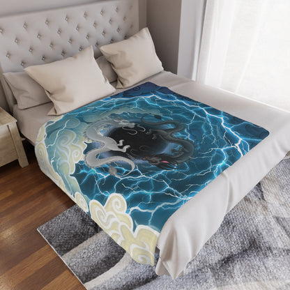Hurricos & Zephyr — Chinese Yin Yang Storm Dragon Soft Minky Throw Blanket