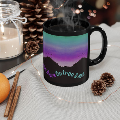 Outrun Daze - Sunset - Black Mug (11oz)