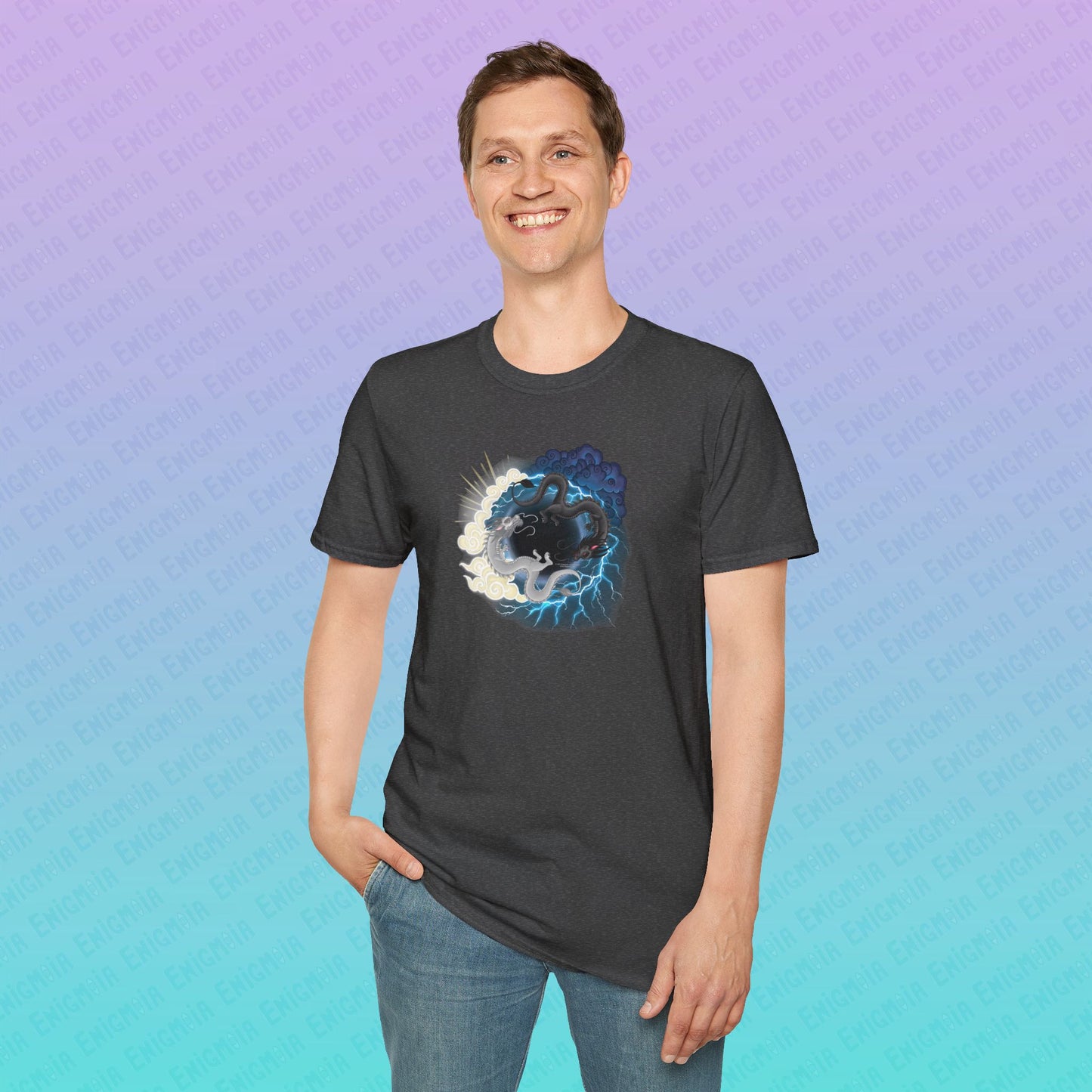 Hurricos & Zephyr — Chinese Yin Yang Storm Dragons Unisex Softstyle T-Shirt