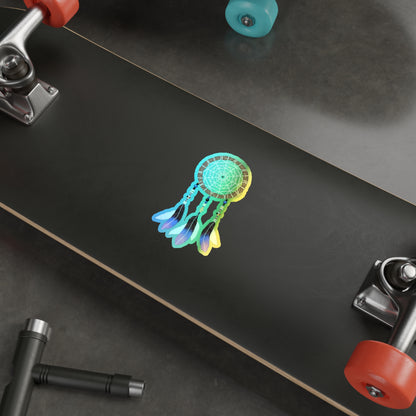 Silent Warrior — Holographic Iridescent Dreamcatcher Die-Cut Sticker