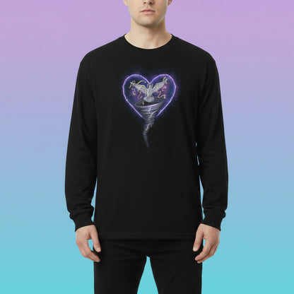 The Gravity of Love — Cosmic Dove Unisex Long Sleeve T-Shirt