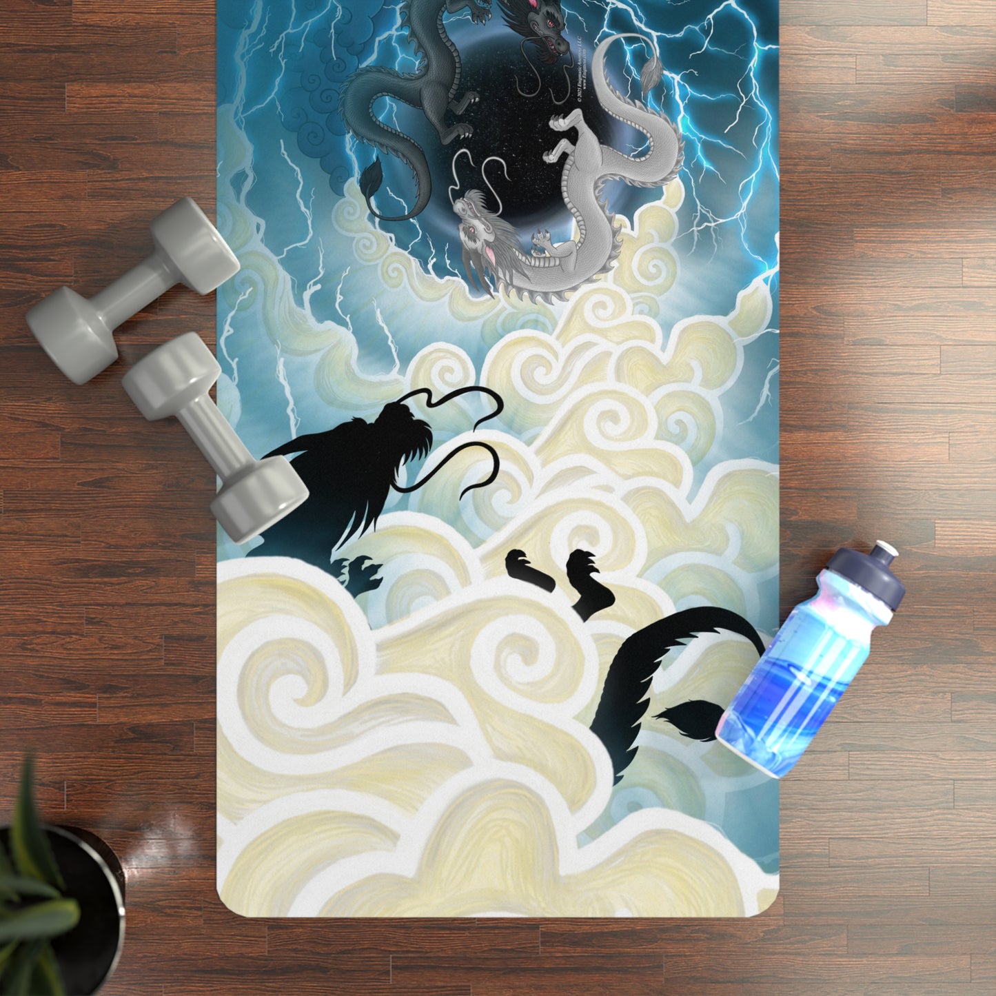 Hurricos & Zephyr — Chinese Yin Yang Storm Dragon Rubber Yoga Mat