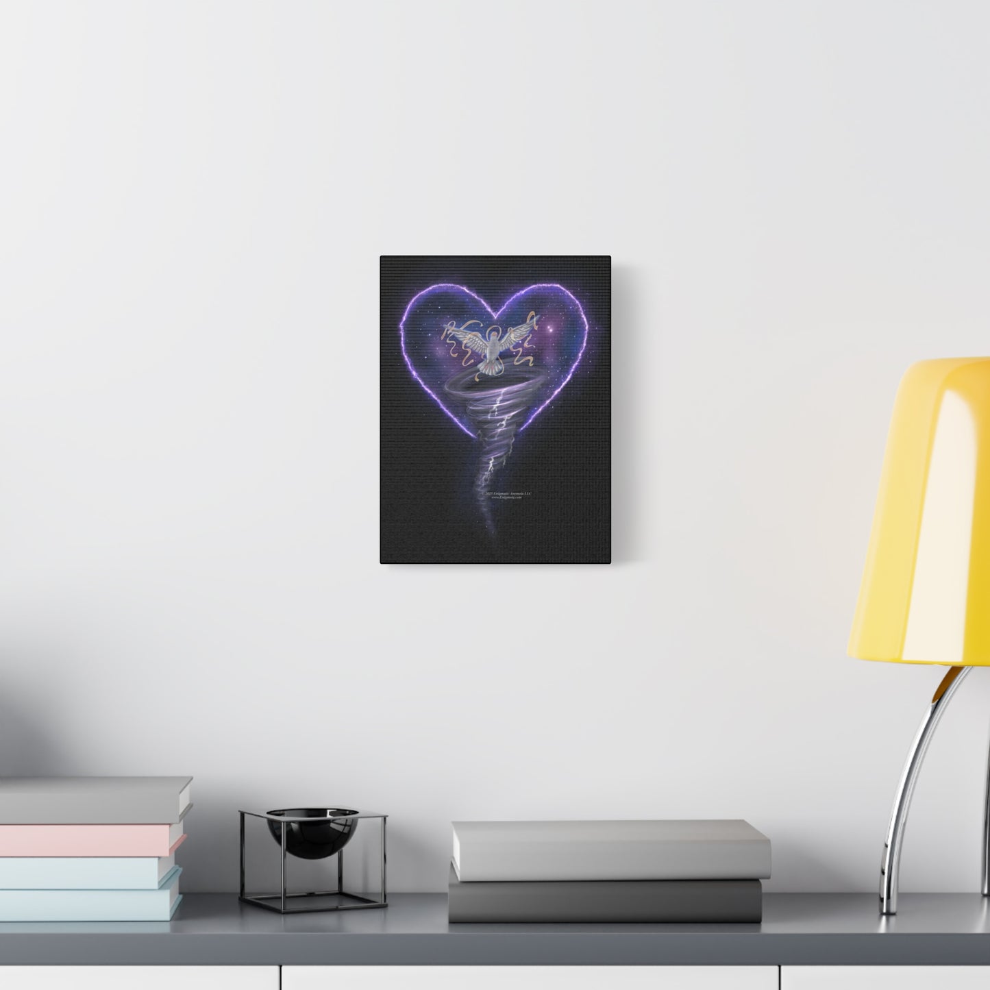 The Gravity of Love — Heart-Themed Galactic Dove Art Print