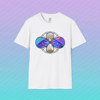 Purgatory — Cosmic Limbo Colorful Spiritual Space Hands Design Unisex T-Shirt