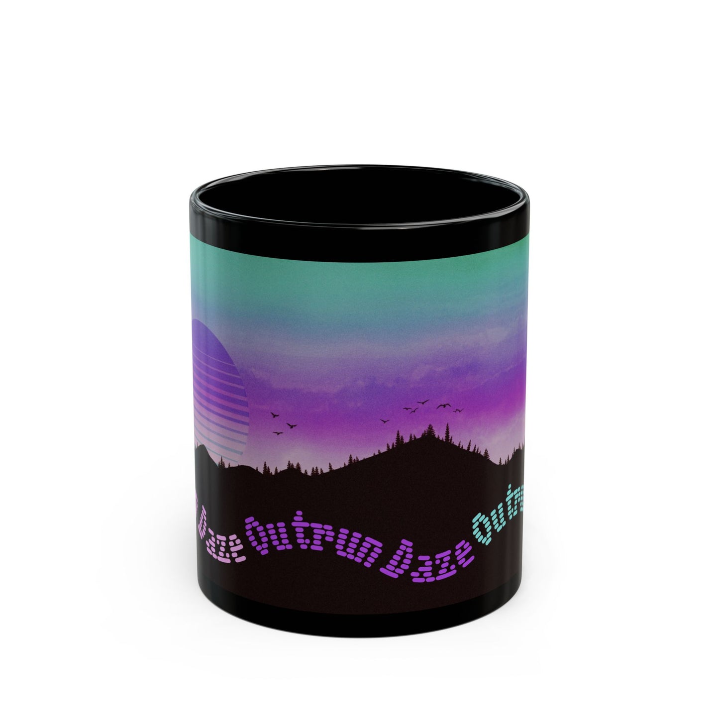 Outrun Daze - Sunset - Black Mug (11oz)