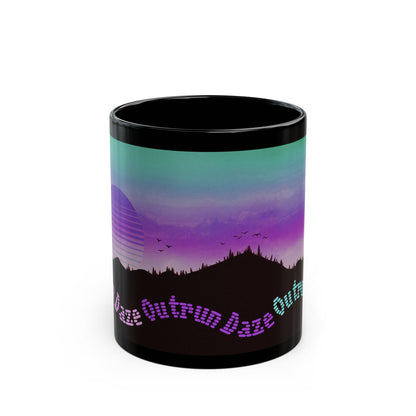 Outrun Daze - Sunset - Black Mug (11oz)