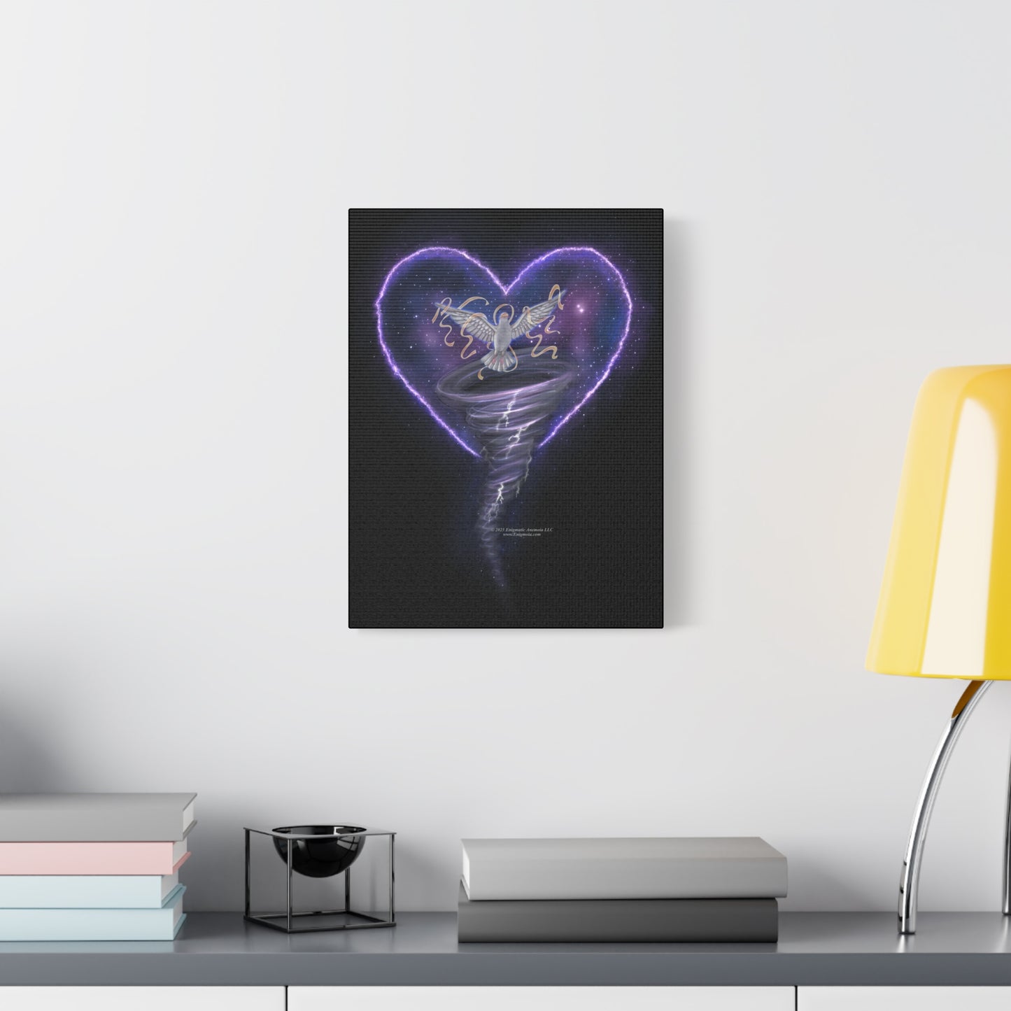 The Gravity of Love — Heart-Themed Galactic Dove Art Print