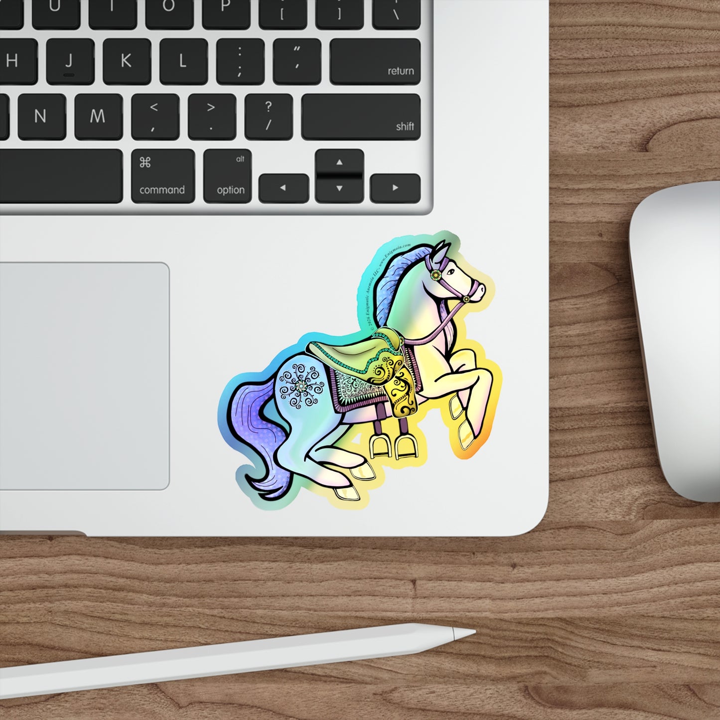 Dawn — Carousel Horse Holographic Die-Cut Sticker