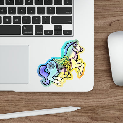 Dawn — Carousel Horse Holographic Die-Cut Sticker