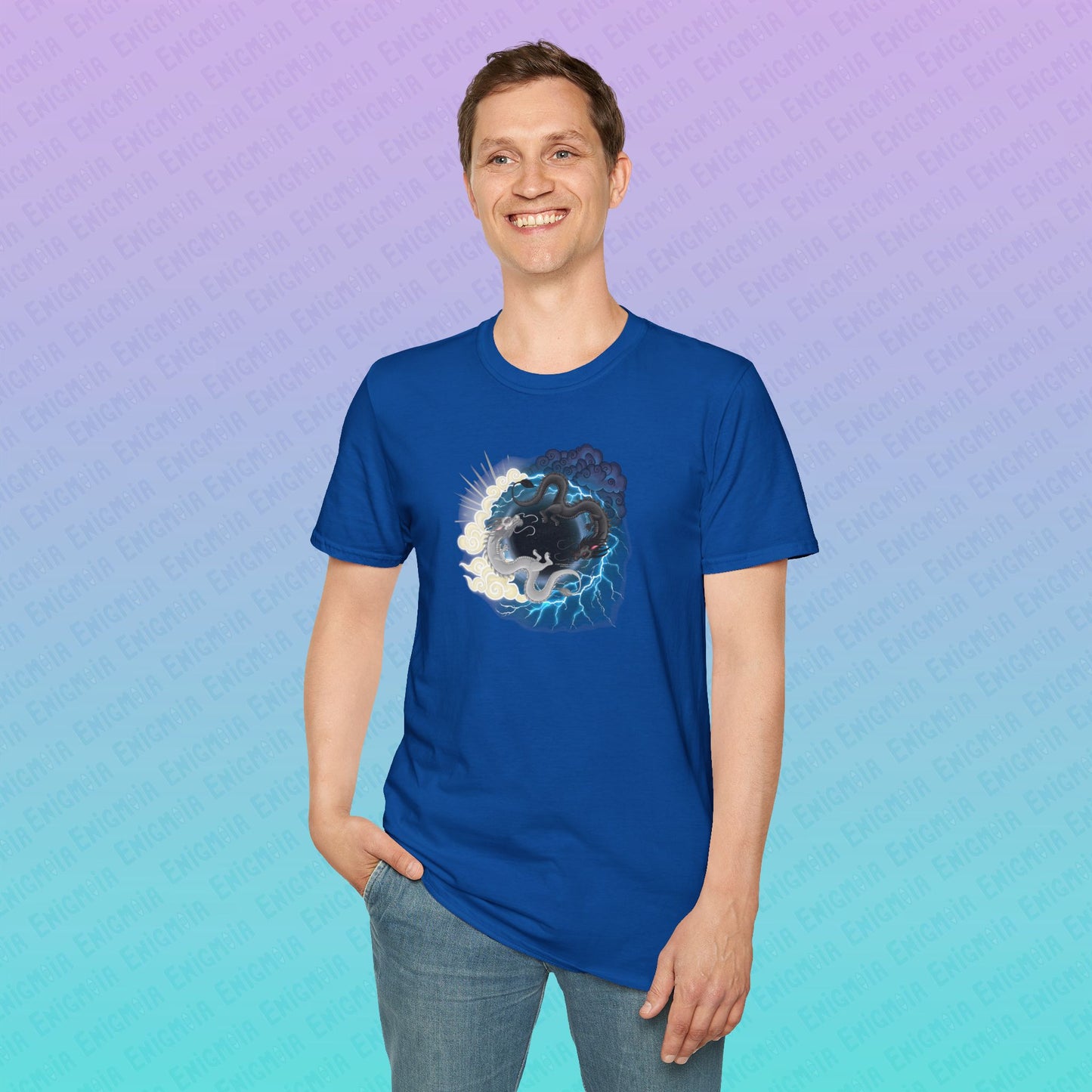 Hurricos & Zephyr — Chinese Yin Yang Storm Dragons Unisex Softstyle T-Shirt