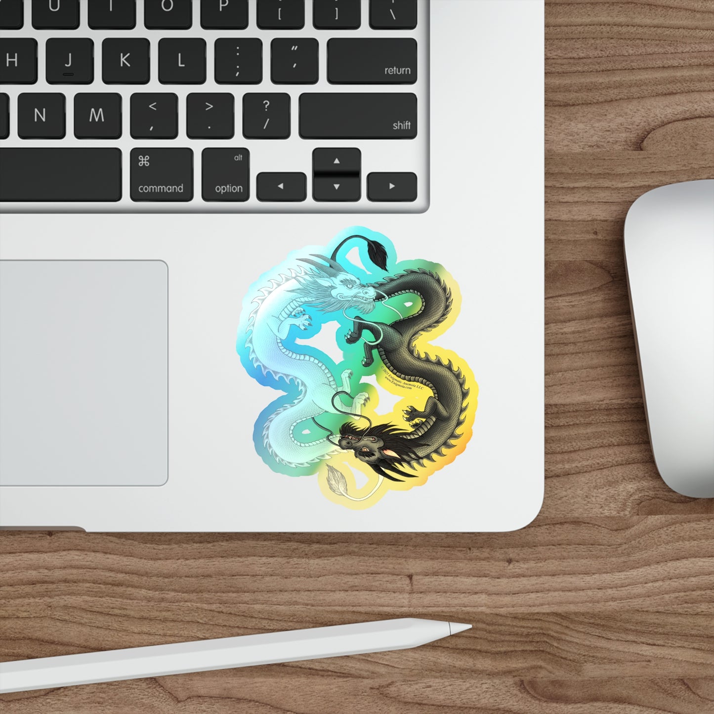 Hurricos & Zephyr — Holographic Yin-Yang Chinese Dragons Iridescent Die-Cut Sticker Decal