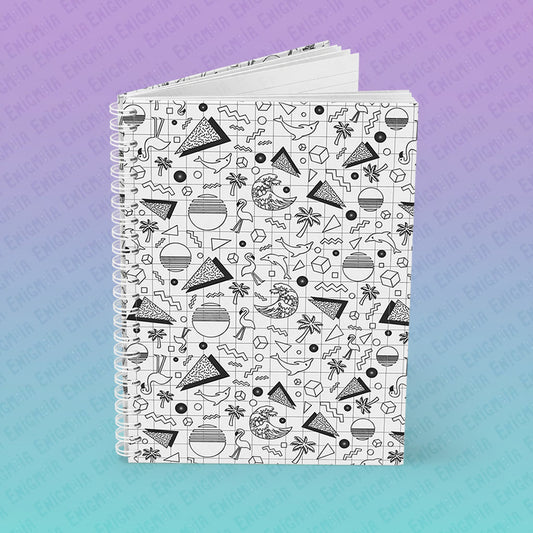 Vaporwave Beach Soirée — Color Me In, Spiral Notebook