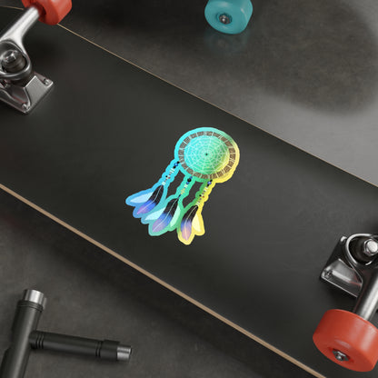Silent Warrior — Holographic Iridescent Dreamcatcher Die-Cut Sticker