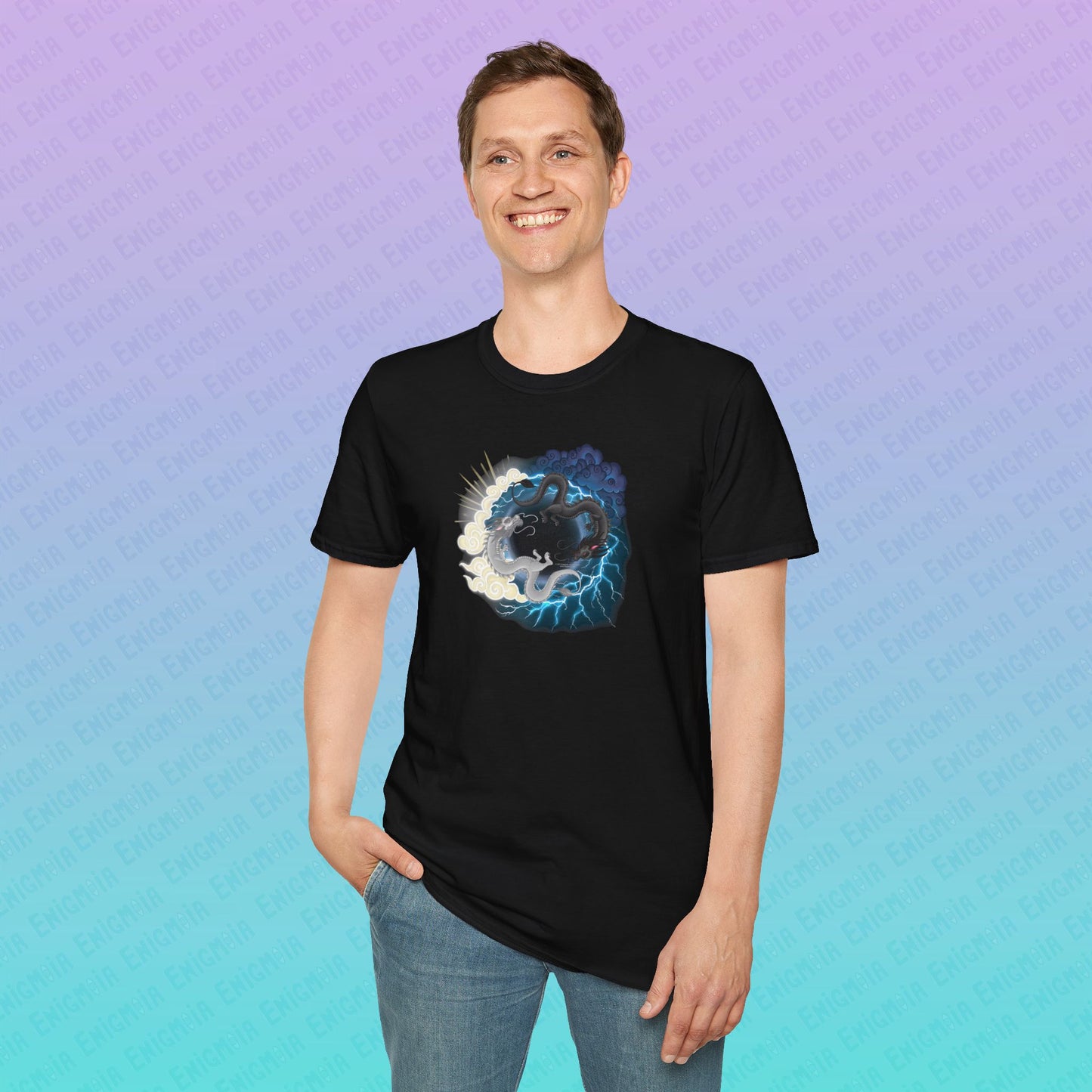 Hurricos & Zephyr — Chinese Yin Yang Storm Dragons Unisex Softstyle T-Shirt