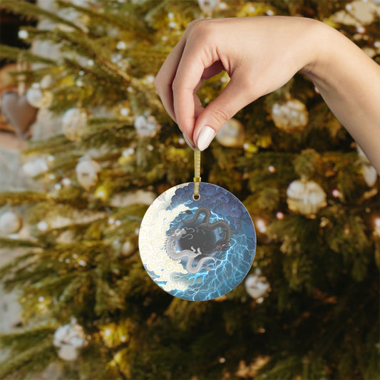 Hurricos & Zephyr — Chinese Yin Yang Storm Dragon Glass Ornament Bauble
