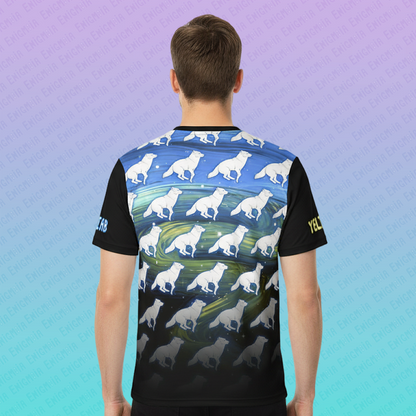 Yeliab — Spirit Beast Cosmic Husky Men's Pattern Polyester Tee