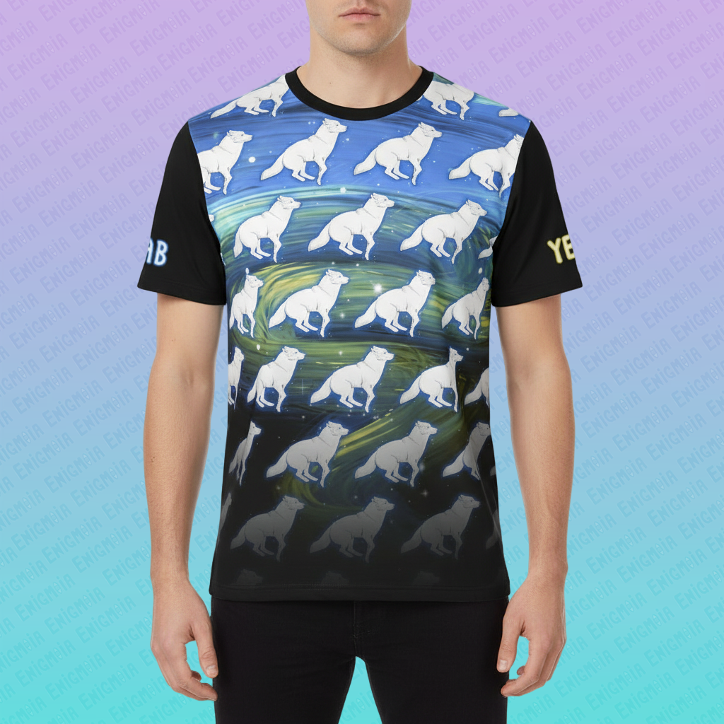 Yeliab — Spirit Beast Cosmic Husky Men's Pattern Polyester Tee