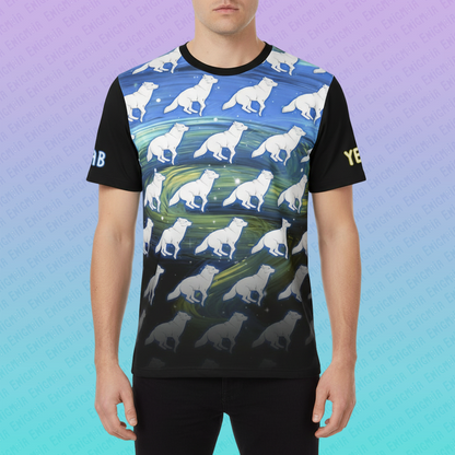 Yeliab — Spirit Beast Cosmic Husky Men's Pattern Polyester Tee