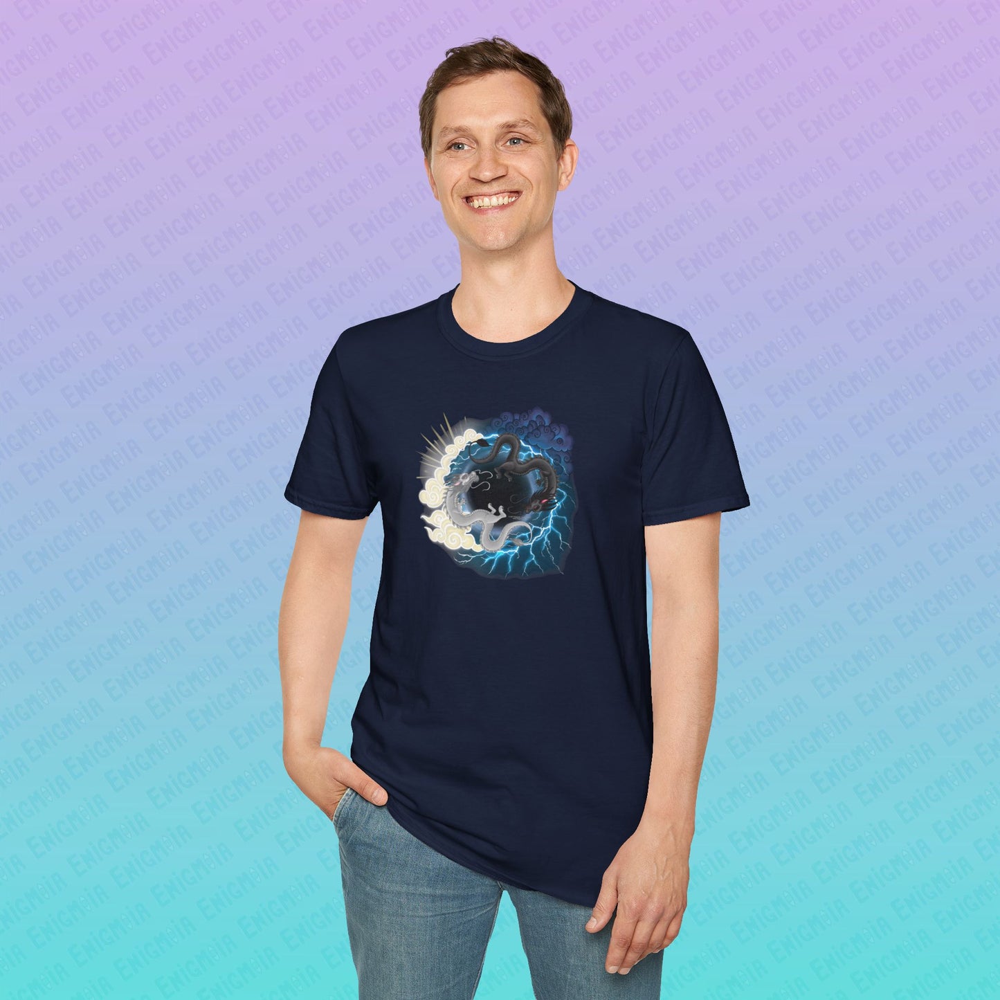 Hurricos & Zephyr — Chinese Yin Yang Storm Dragons Unisex Softstyle T-Shirt