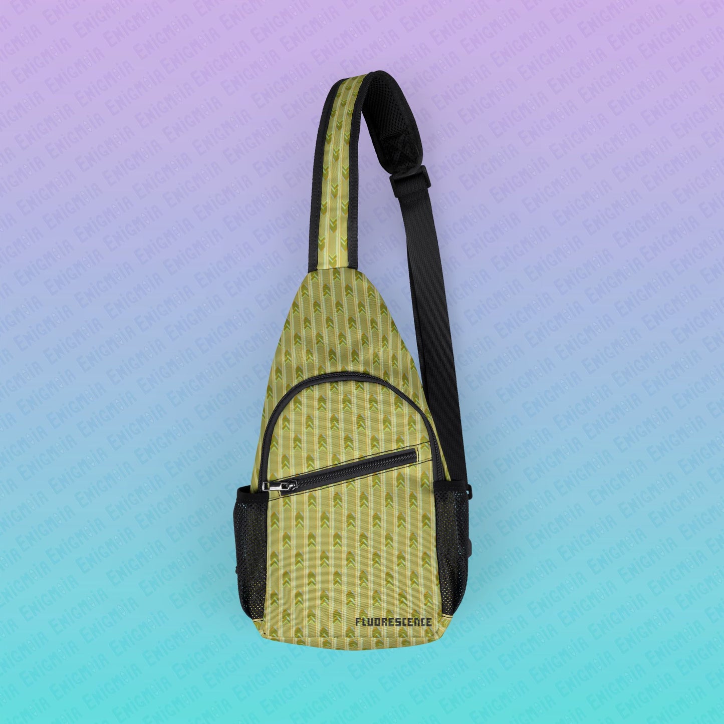 Fluorescence — RGB Glitch Backrooms Wallpaper Pattern Lightweight Sling Bag