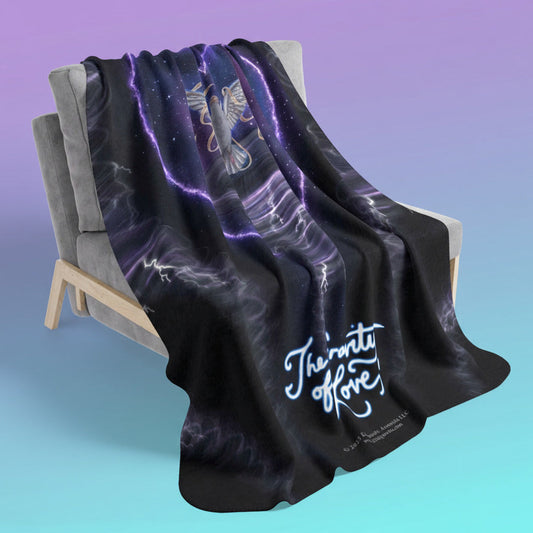 The Gravity of Love — Cosmic Heart Healing Dove Cozy Fleece Sherpa Blanket