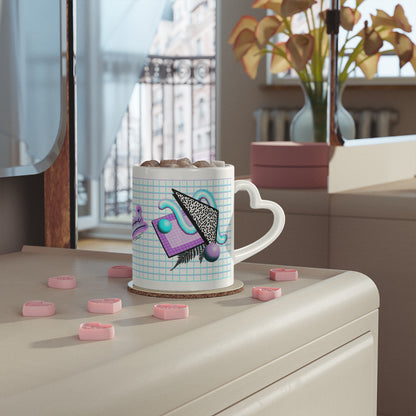 Gummi — Retro Aesthetic Geometric Memphis Style Pastel Vaporwave Heart-Shaped Mug