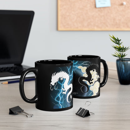 Hurricos & Zephyr — Chinese Yin Yang Storm Dragons Black Mug (11oz)