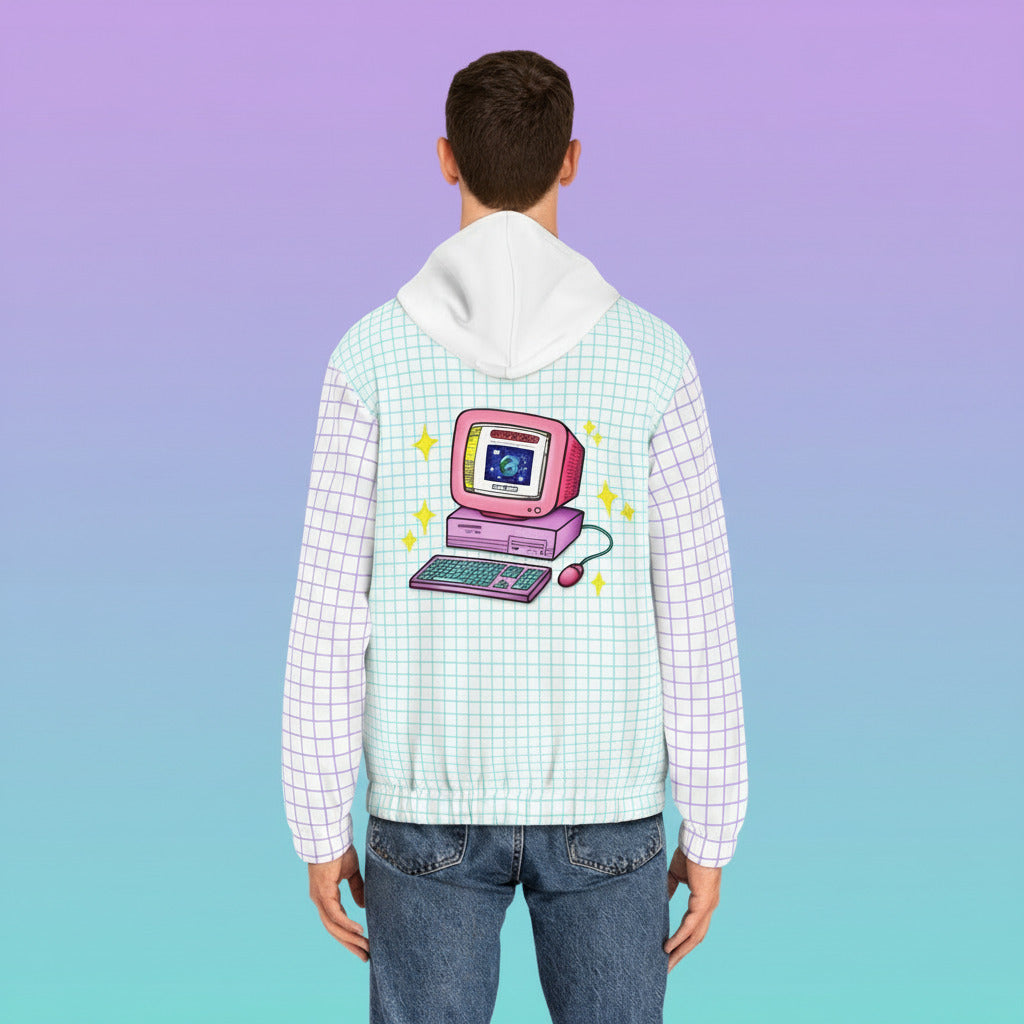 Perpetually Online — White - Unisex Full-Zip Hoodie