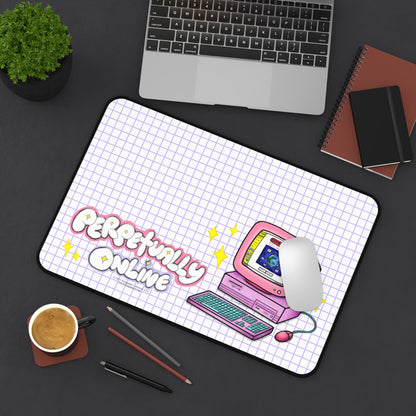 Perpetually Online — Pink - Desk Mat