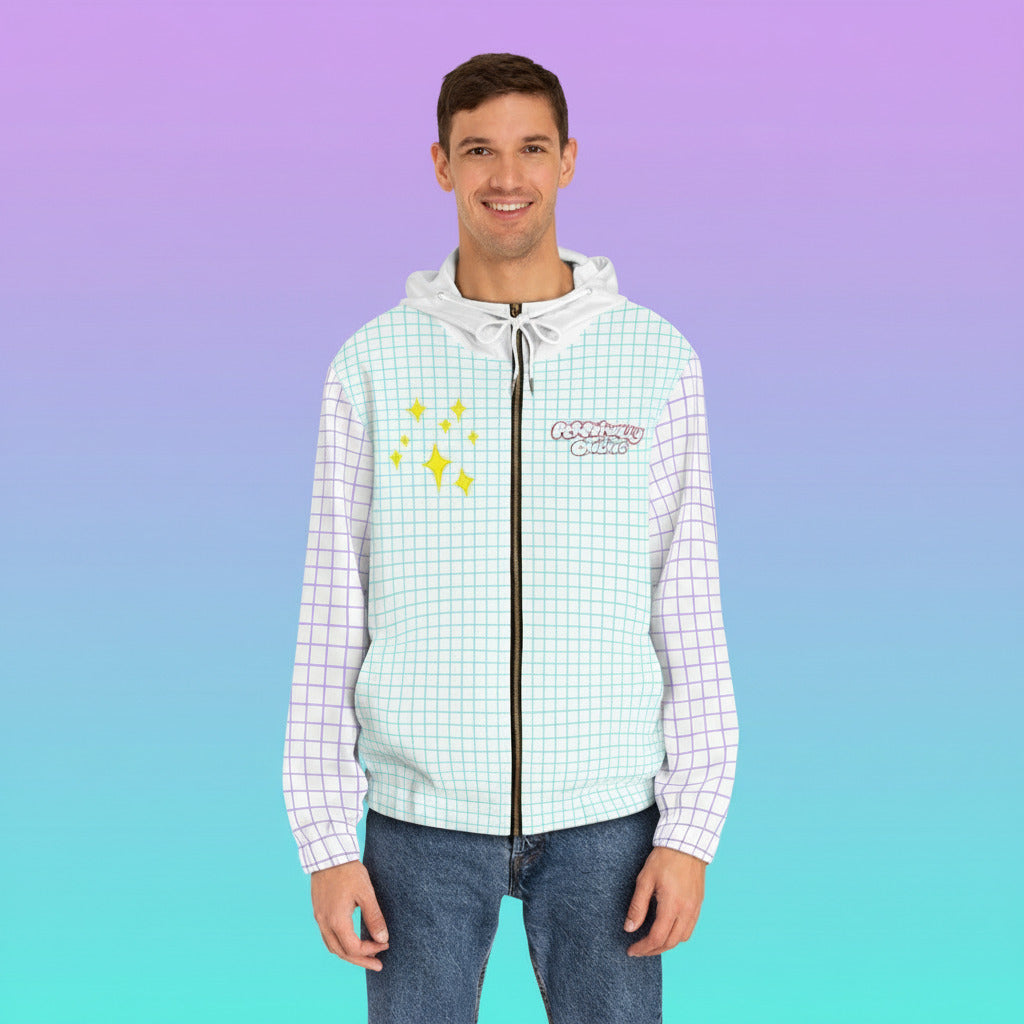 Perpetually Online — White - Unisex Full-Zip Hoodie