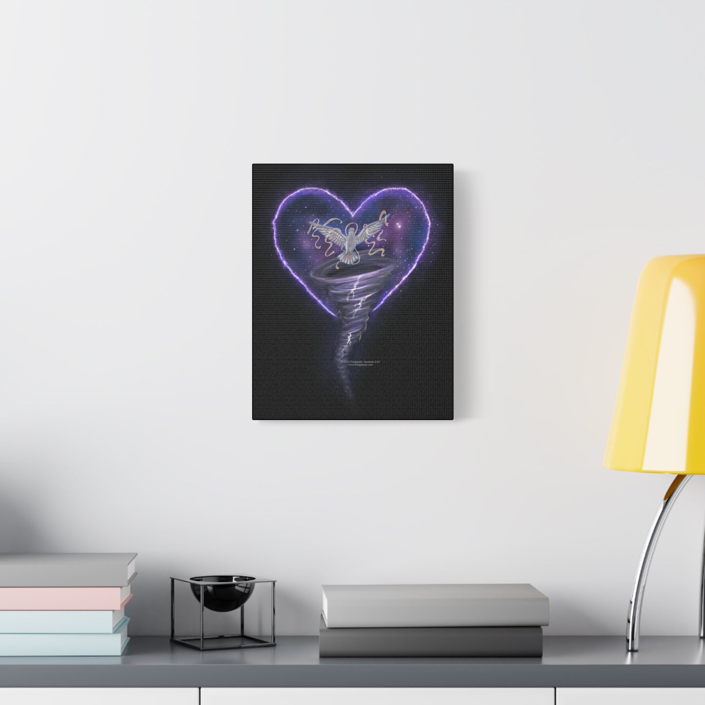 The Gravity of Love — Heart-Themed Galactic Dove Art Print