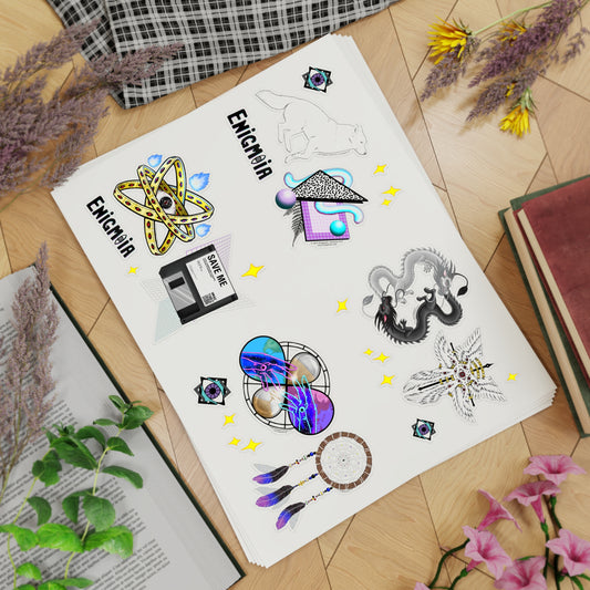 Enigmoia — Brand Artwork Decorative Sticker Sheets (5Pcs) (Transparent & Holographic)