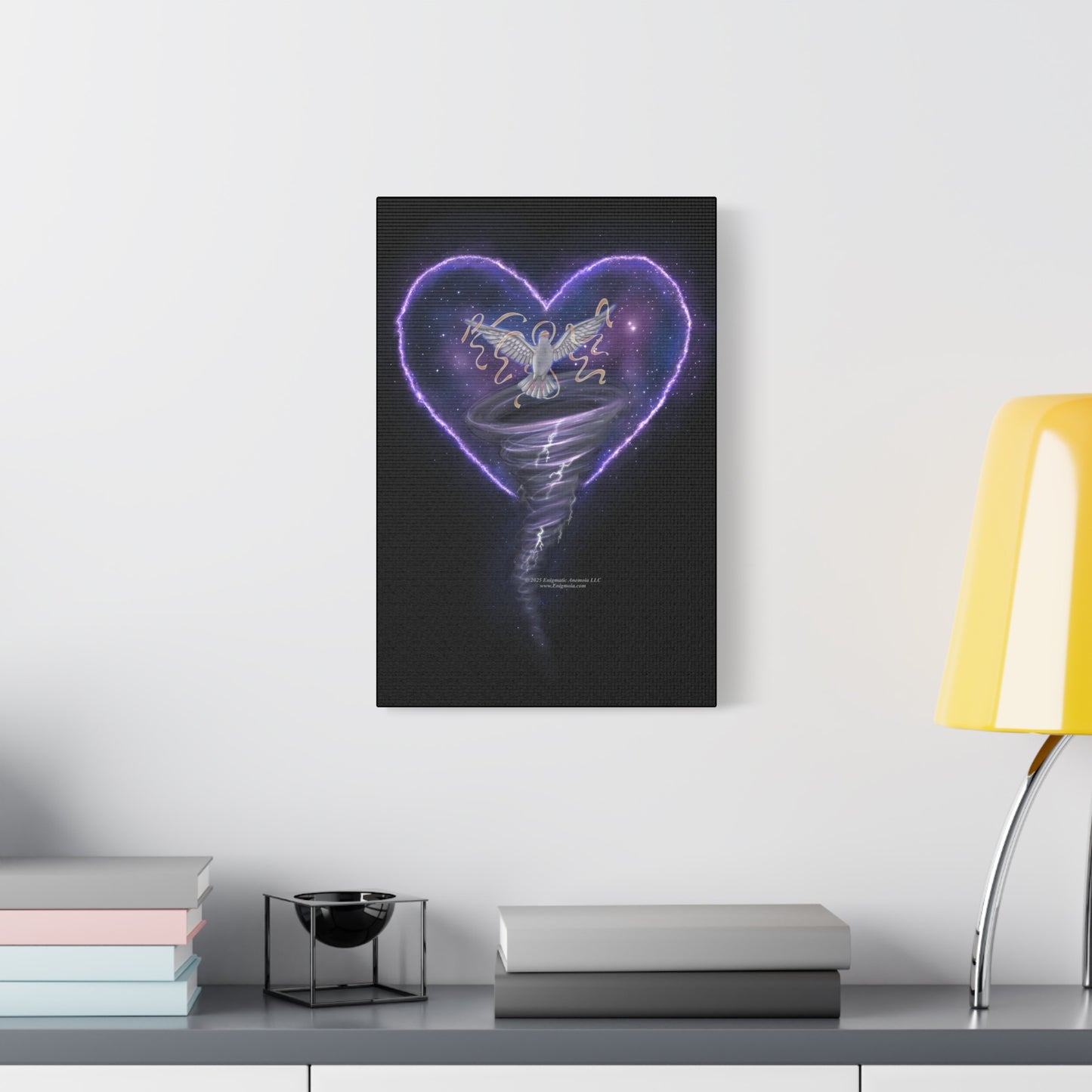 The Gravity of Love — Heart-Themed Galactic Dove Art Print