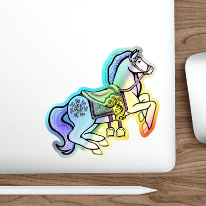 Dawn — Carousel Horse Holographic Die-Cut Sticker