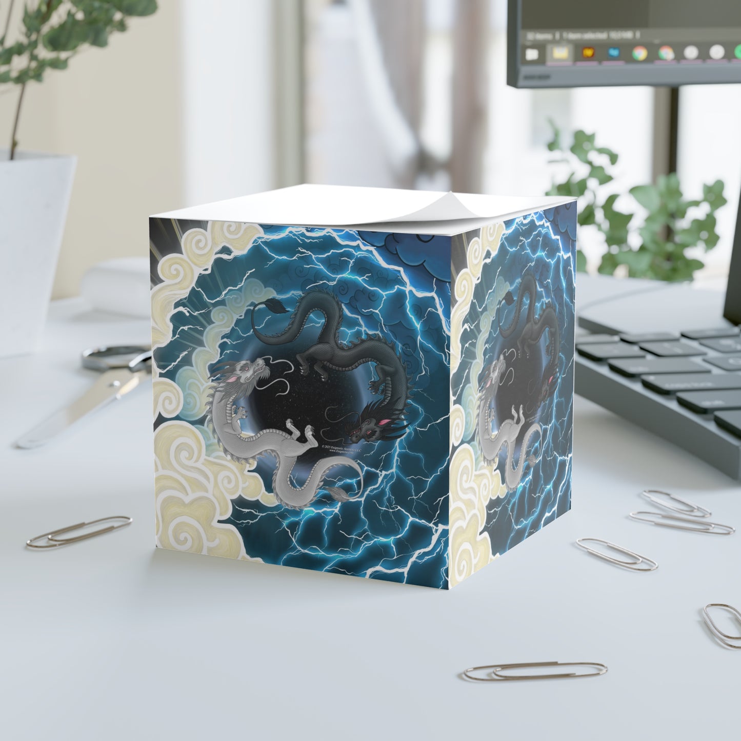 Hurricos & Zephyr — Chinese Yin Yang Storm Dragons Note Cube