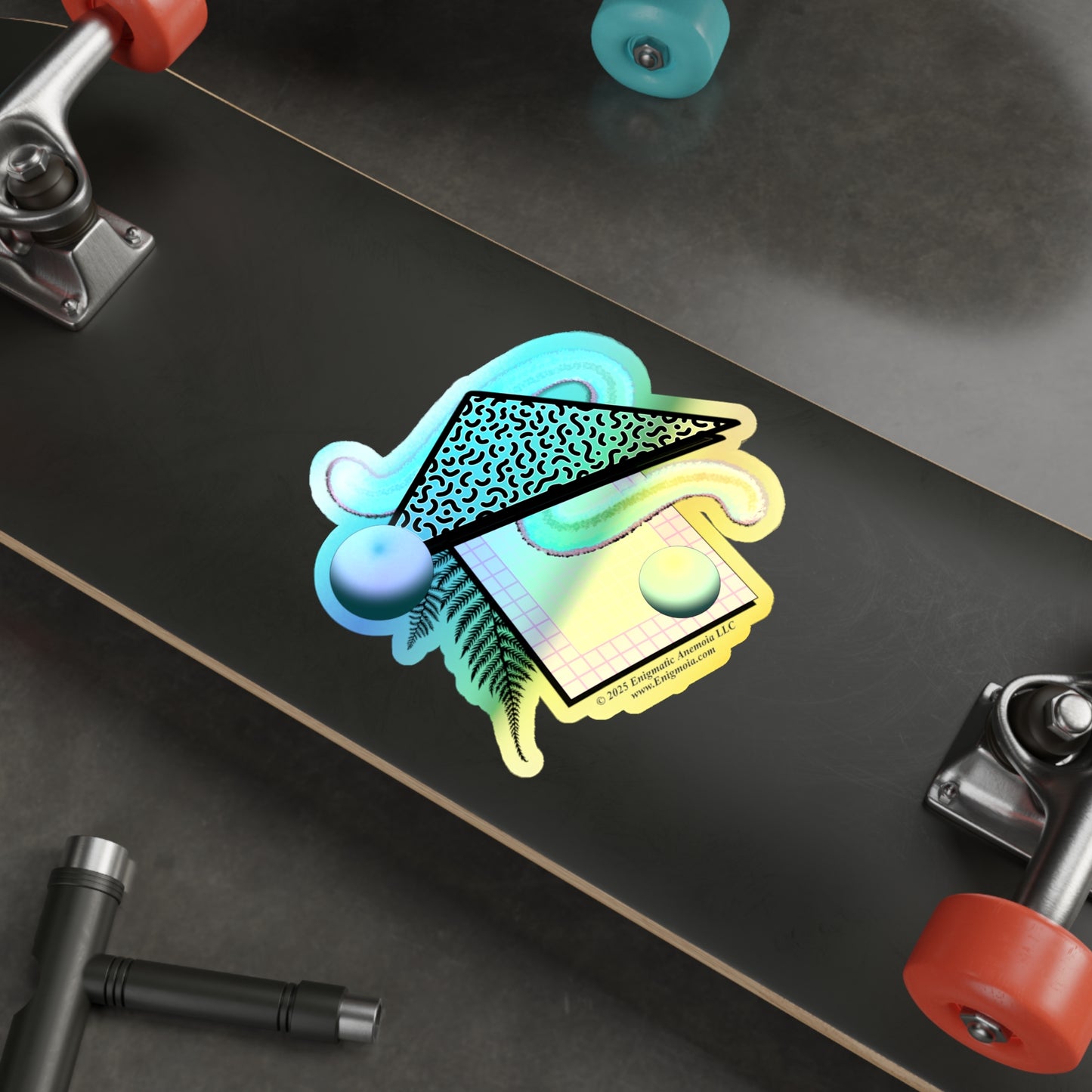 Gummi — Retro Aesthetic Geometric Memphis Style Pastel Vaporwave 80's Die-Cut Holographic Sticker Decal