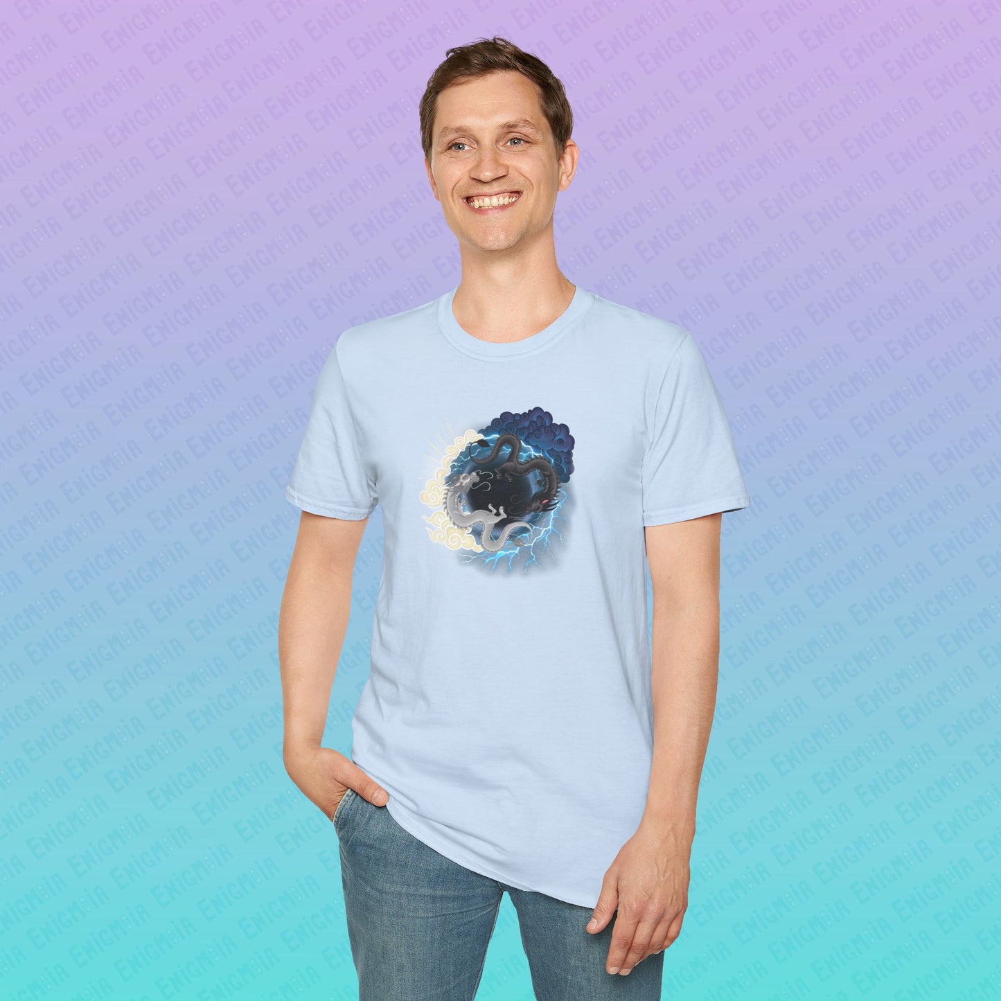 Hurricos & Zephyr — Chinese Yin Yang Storm Dragons Unisex Softstyle T-Shirt